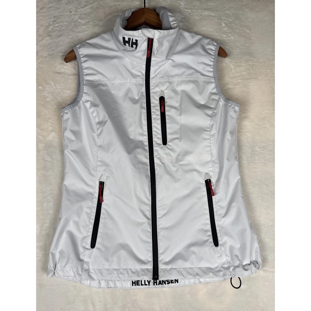 Helly Hansen Womens M Crew Sailing Vest Outerwear Classic White Zip Comp Logo
